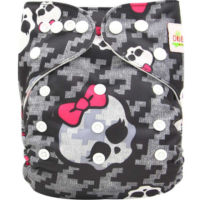 Baby Cloth Diaper Cover Bamboo Velour Fitted Diaper Washable Brand Baby Nappy Animal Print Reusable Baby Diapers Couche Lavable
