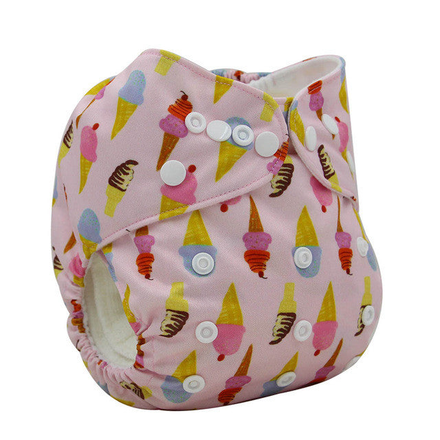 Washable Diapers Couches Lavables  2016 Baby Diaper Cover Wrap Cartoon Print Baby Nappy Changing Reusable Baby Cloth Diapers