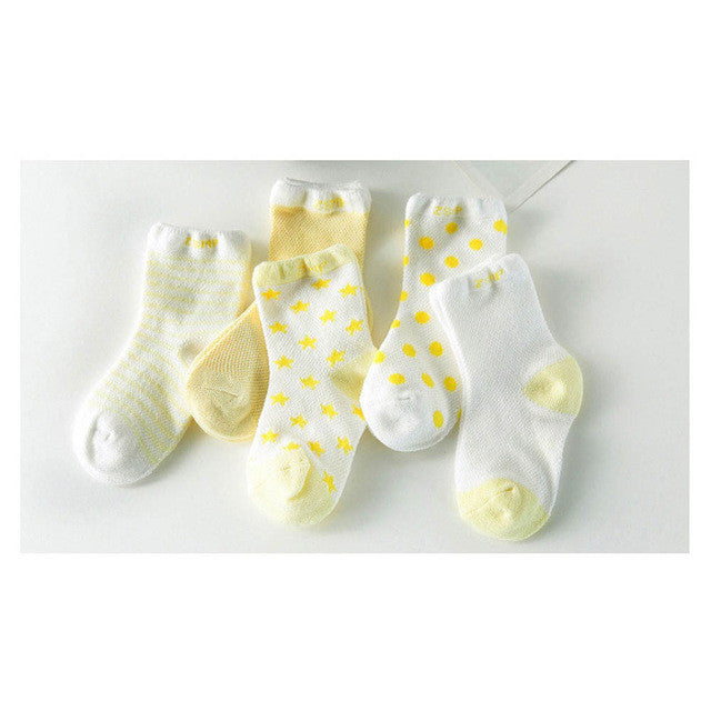 5 Pair/Lot Baby 100% Cotton Socks Spring Summer Princess Lace Mesh Newborns Candy Male Female Ankle Kid's Children Socks