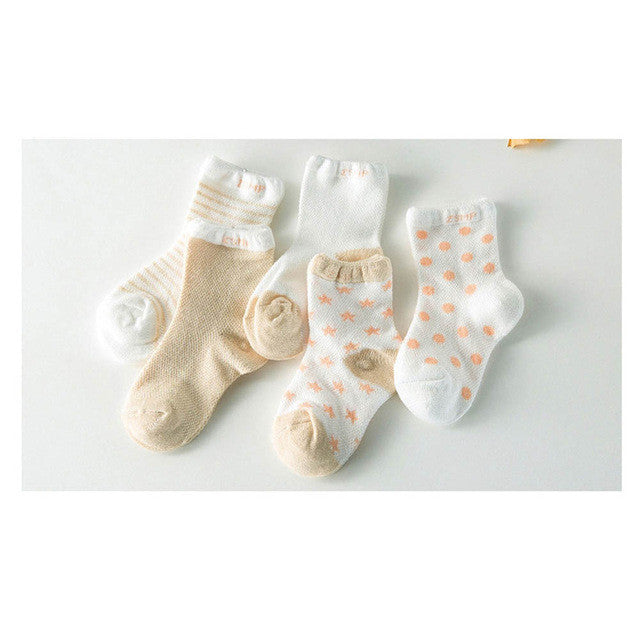 5 Pair/Lot Baby 100% Cotton Socks Spring Summer Princess Lace Mesh Newborns Candy Male Female Ankle Kid's Children Socks