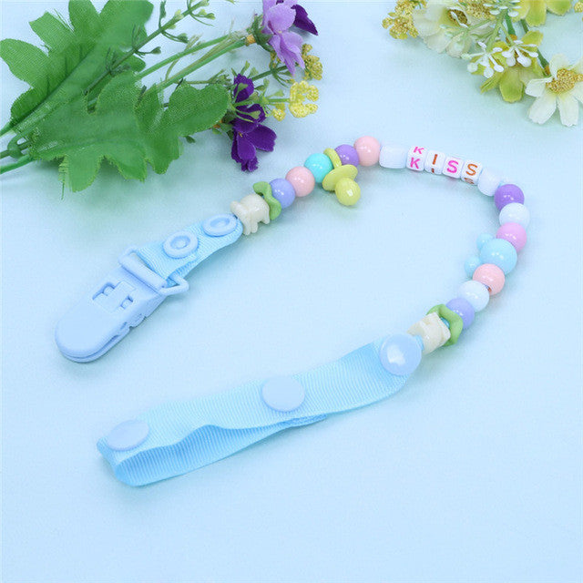 New Baby Pacifier Clip Pacifier Chain Hand Made Funny Colourful Beads Dummy Clip Baby Soother Holder for Baby Kids