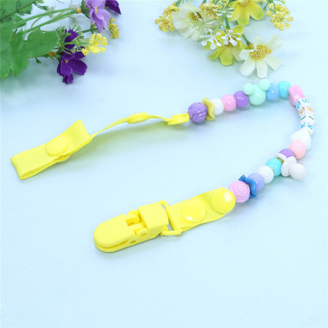 New Baby Pacifier Clip Pacifier Chain Hand Made Funny Colourful Beads Dummy Clip Baby Soother Holder for Baby Kids
