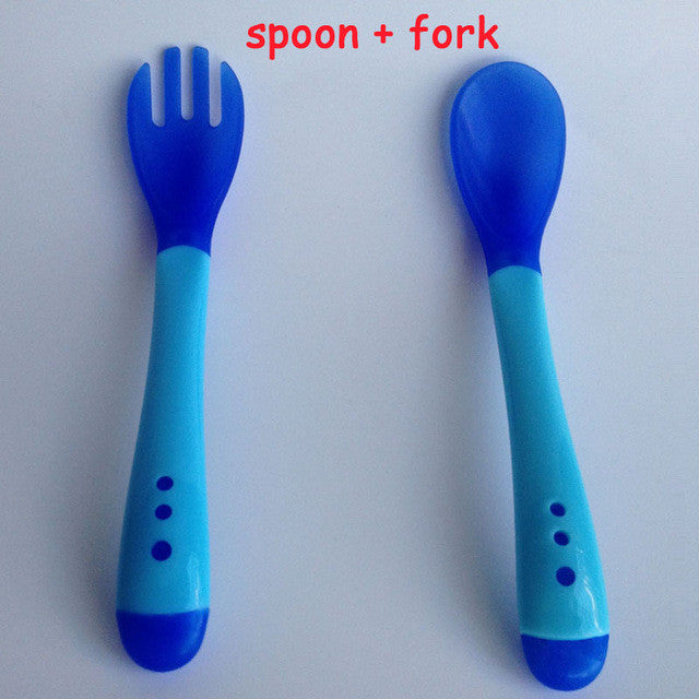 kids sensing temperature baby dinnerware set china dishes games bowl spoon fork set children's dishes christmas gift