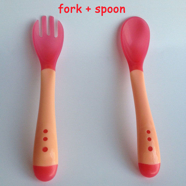 kids sensing temperature baby dinnerware set china dishes games bowl spoon fork set children's dishes christmas gift