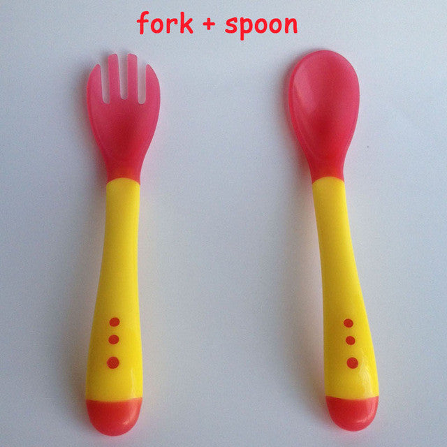 kids sensing temperature baby dinnerware set china dishes games bowl spoon fork set children's dishes christmas gift