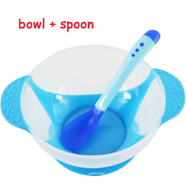 kids sensing temperature baby dinnerware set china dishes games bowl spoon fork set children's dishes christmas gift