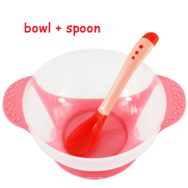 kids sensing temperature baby dinnerware set china dishes games bowl spoon fork set children's dishes christmas gift