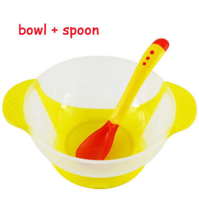 kids sensing temperature baby dinnerware set china dishes games bowl spoon fork set children's dishes christmas gift