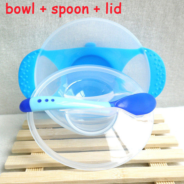 kids sensing temperature baby dinnerware set china dishes games bowl spoon fork set children's dishes christmas gift