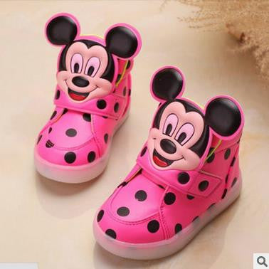 Children Shoes 2016 New Spring Hello Kitty Rhinestone Led Shoes Girls Princess Cute Shoes With Light EU 21-30