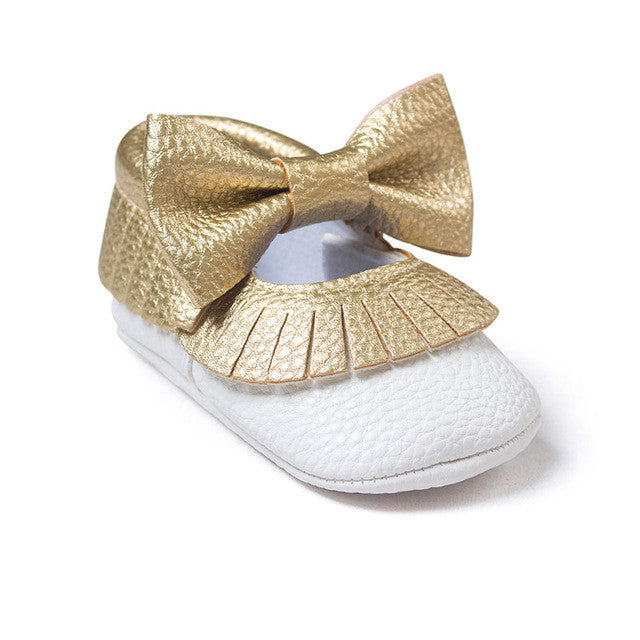 0-18M | Boys & Girls PU Suede Leather Moccasins | Tassel Bow Shoes