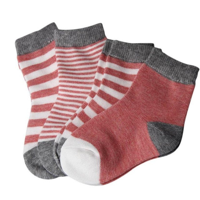 4 Pairs Striped Socks Baby New Born Boy Girl Casual Winter Infantil Baby Slippers,Anti Slip Socks Floor Children Socks