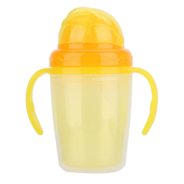 230ml Cute Baby Straw Cup Infant Newborn Bottle Children Learn Feeding Drinking Handle Bottle Kids Straw Juice Water Bottles