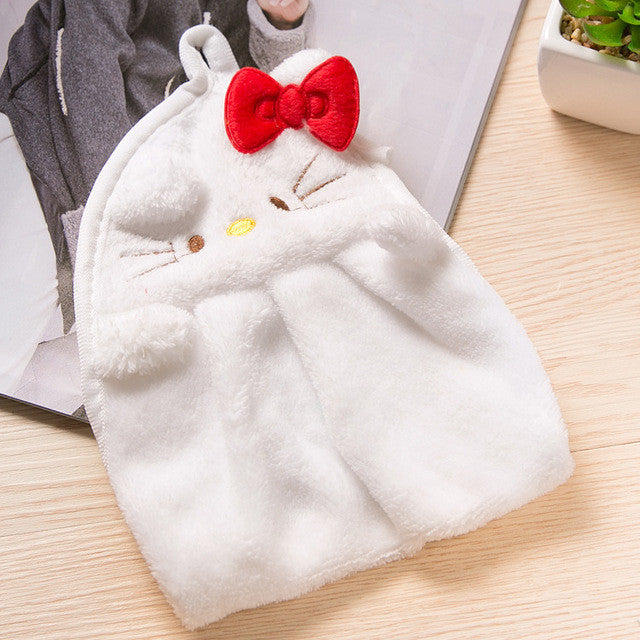 Baby Nursery Hand Towel Super Soft Flannel Kids Hand Towel Colorful Cute Cartoon Hanging Hand Towels for Kitchen and Bathroom