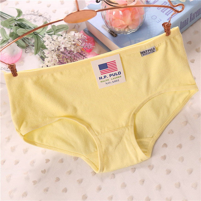 Hot sale cotton girls underwear solid low waist short briefs comfortable Antibacterial woman panties 100% brand new Freeshipping