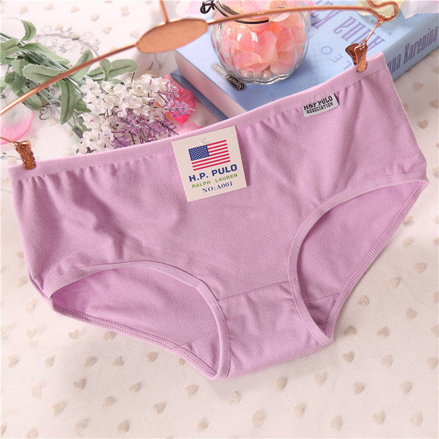Hot sale cotton girls underwear solid low waist short briefs comfortable Antibacterial woman panties 100% brand new Freeshipping
