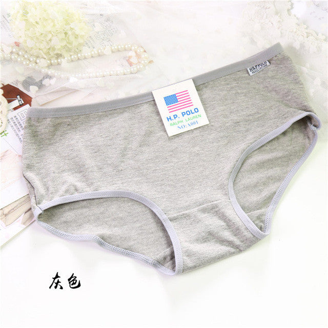 Hot sale cotton girls underwear solid low waist short briefs comfortable Antibacterial woman panties 100% brand new Freeshipping