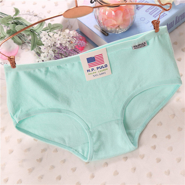 Hot sale cotton girls underwear solid low waist short briefs comfortable Antibacterial woman panties 100% brand new Freeshipping