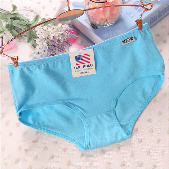 Hot sale cotton girls underwear solid low waist short briefs comfortable Antibacterial woman panties 100% brand new Freeshipping