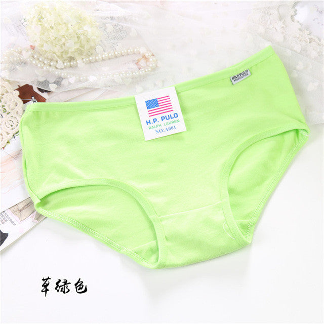 Hot sale cotton girls underwear solid low waist short briefs comfortable Antibacterial woman panties 100% brand new Freeshipping