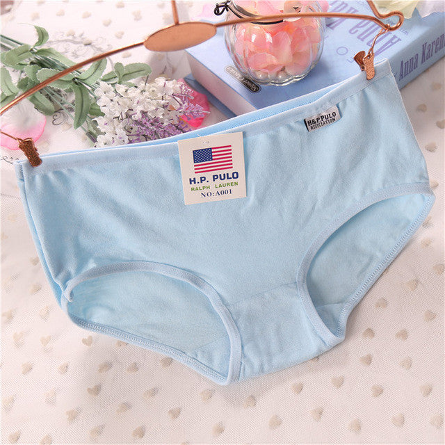 Hot sale cotton girls underwear solid low waist short briefs comfortable Antibacterial woman panties 100% brand new Freeshipping