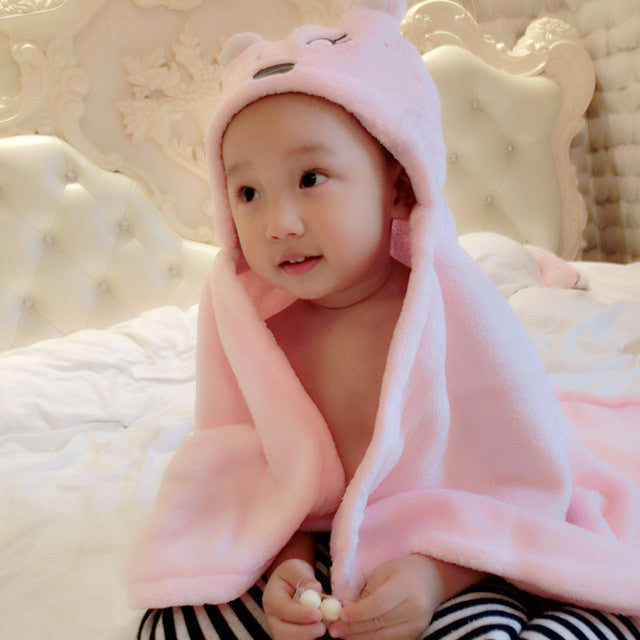 Comfortable Baby Bathrobe Cute Animal Cartoon Babies Blanket Kids Hooded Bathrobe Toddler Baby Bath Towel