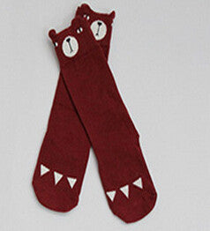 Bebes socks Mini Dressing Fox Socks Fox Bag Winter Baby Girl Knee High socks Bear Non Slip Socks calcetines zorro Medias de Bebe