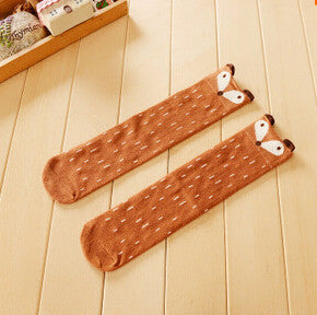 Bebes socks Mini Dressing Fox Socks Fox Bag Winter Baby Girl Knee High socks Bear Non Slip Socks calcetines zorro Medias de Bebe