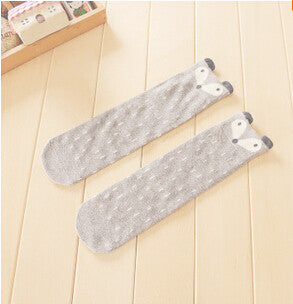 Bebes socks Mini Dressing Fox Socks Fox Bag Winter Baby Girl Knee High socks Bear Non Slip Socks calcetines zorro Medias de Bebe