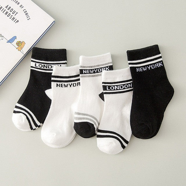 5 Pair/lot New Soft Cotton Boys Girls Socks Cute Cartoon Pattern Kids Socks For Baby Boy Girl 7 Kinds Style Suitable For 1-10Y