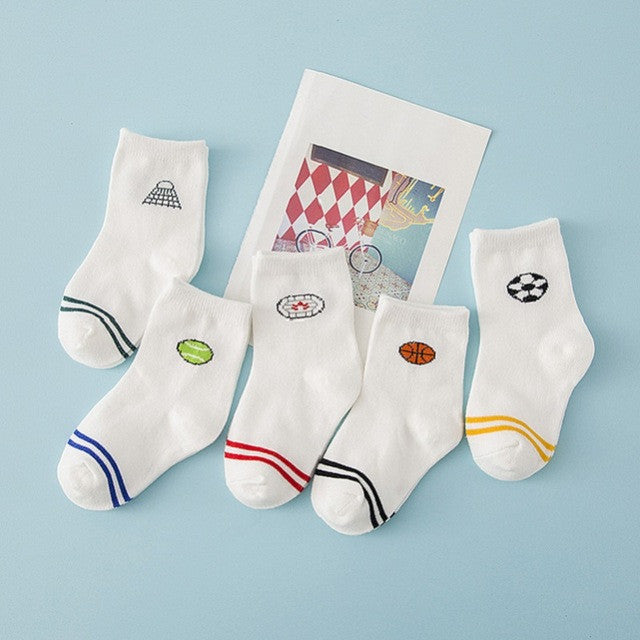 5 Pair/lot New Soft Cotton Boys Girls Socks Cute Cartoon Pattern Kids Socks For Baby Boy Girl 7 Kinds Style Suitable For 1-10Y