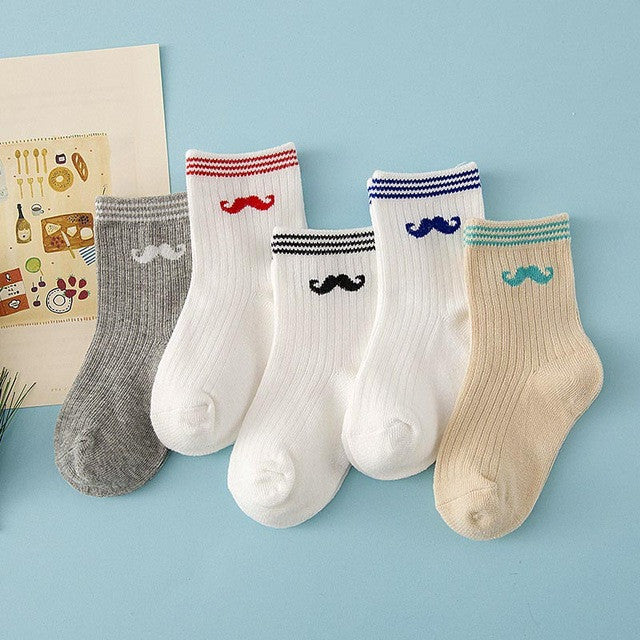 5 Pair/lot New Soft Cotton Boys Girls Socks Cute Cartoon Pattern Kids Socks For Baby Boy Girl 7 Kinds Style Suitable For 1-10Y
