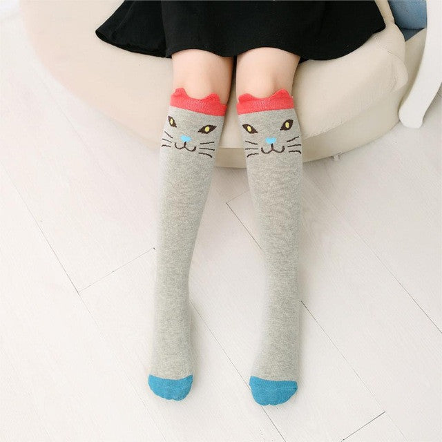 Cute Cartoon Children Sock Print Animal Cotton Baby Kid Sock Knee High Long Fox Socks For Toddler Girl Clothing Accessories V20