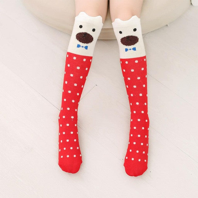 Cute Cartoon Children Sock Print Animal Cotton Baby Kid Sock Knee High Long Fox Socks For Toddler Girl Clothing Accessories V20