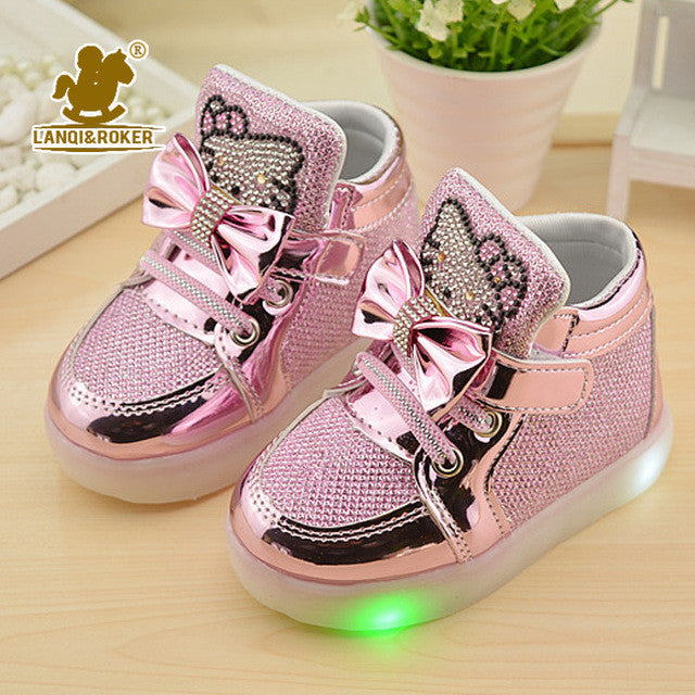 Children Shoes For Boys Girls Sport Running Shoes Baby Flashing Lights Fashion Sneakers Toddler Little Kids LED Glowing Sneakers