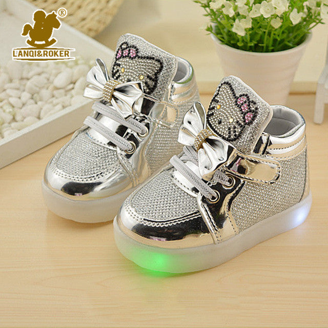 Children Shoes For Boys Girls Sport Running Shoes Baby Flashing Lights Fashion Sneakers Toddler Little Kids LED Glowing Sneakers