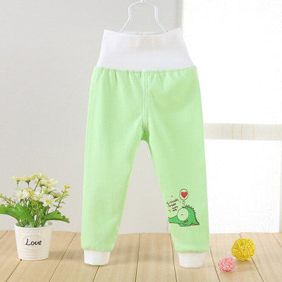 High Waisted Baby Pants Cute Soft Outerwear Boy Girl Trousers Cotton Infant Clothes Belly Care Pants Baby Clothing Free Shipping