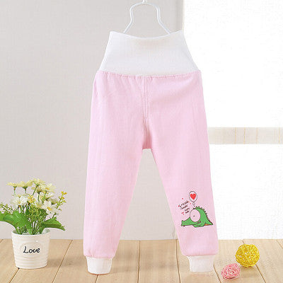 High Waisted Baby Pants Cute Soft Outerwear Boy Girl Trousers Cotton Infant Clothes Belly Care Pants Baby Clothing Free Shipping