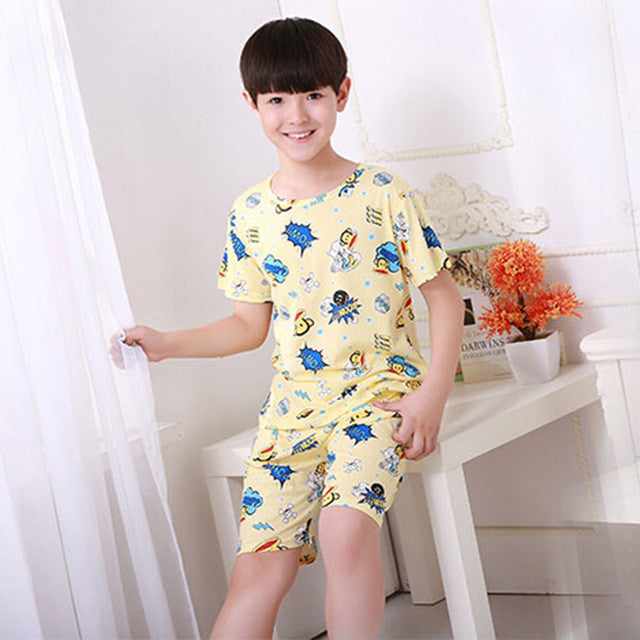 2016 children pajamas set kids baby girl boys cartoon casual clothing costume short sleeve children sleepwear pajamas sets
