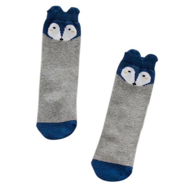 Newborn Kids Girl Boy Animal Pattern Anti-slip Knee High Sock Baby Socks