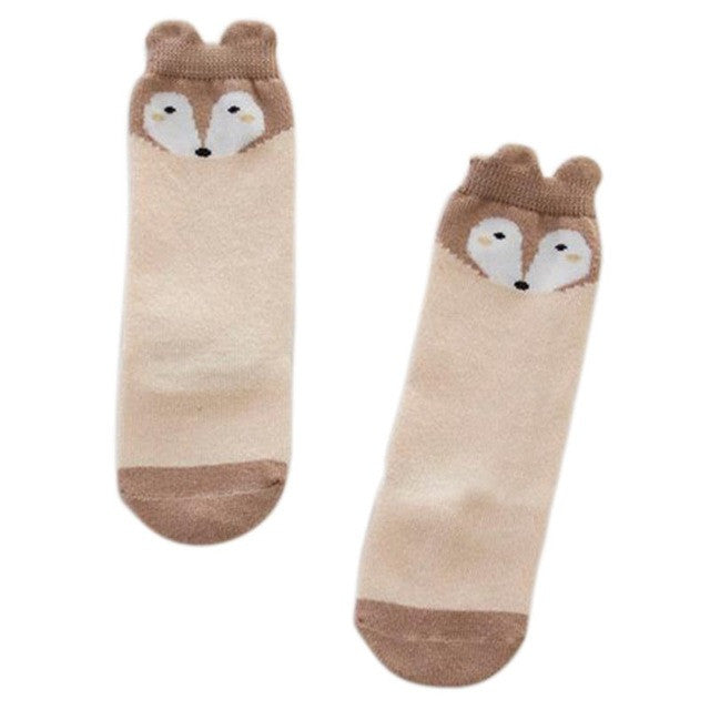 Newborn Kids Girl Boy Animal Pattern Anti-slip Knee High Sock Baby Socks