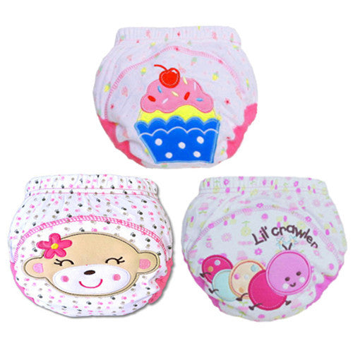3 pcs/lot Baby Training Pants Baby Diaper Reusable Nappy Washable Diapers Cotton Learning Pants Free Shipping