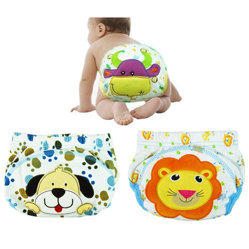 3 pcs/lot Baby Training Pants Baby Diaper Reusable Nappy Washable Diapers Cotton Learning Pants Free Shipping