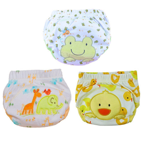3 pcs/lot Baby Training Pants Baby Diaper Reusable Nappy Washable Diapers Cotton Learning Pants Free Shipping
