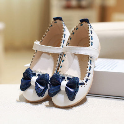 Baby Girl Shoes 2016 New Spring And Autumn Fashion Bow Lace Girls White Shoe Solid Cute Girls Shoes 9025W