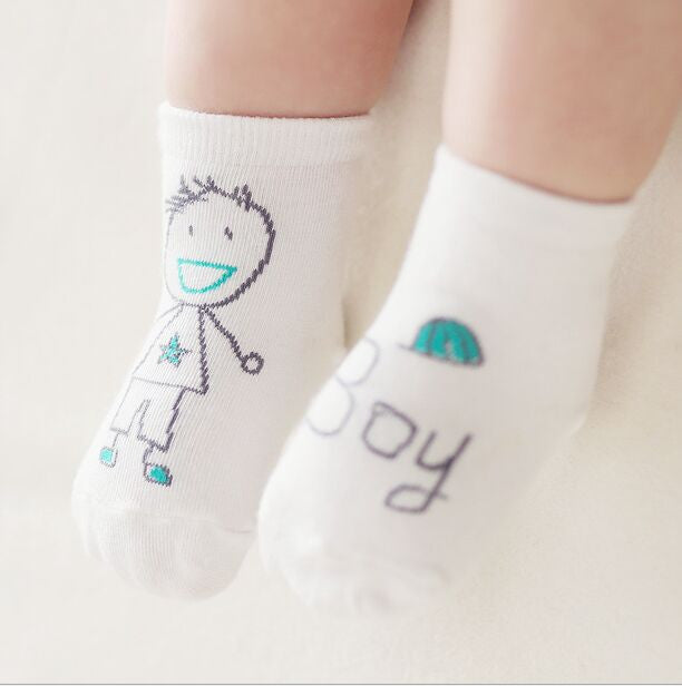 Baby Socks Newborn Cotton Boys Girls Cute Toddler Asymmetry Anti-slip Socks