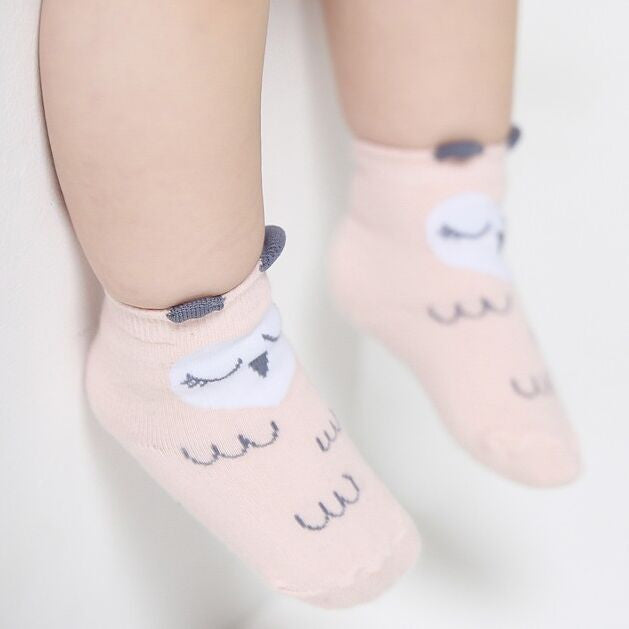 Baby Socks Newborn Cotton Boys Girls Cute Toddler Asymmetry Anti-slip Socks