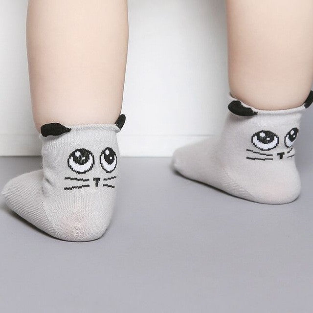 Baby Socks Newborn Cotton Boys Girls Cute Toddler Asymmetry Anti-slip Socks