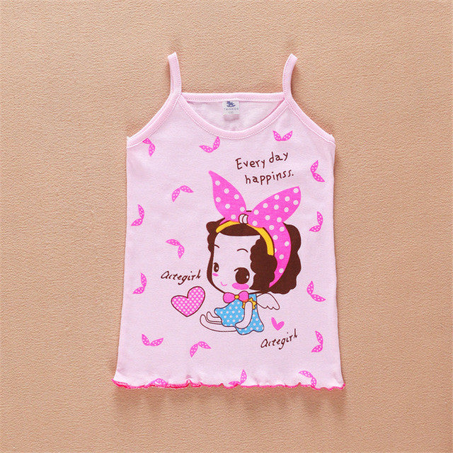 In stock Girls Tanks Baby Girl Summer vest girls clothes tank Wear Tops Cotton Sleeveless Cool Good Quality aTST0003