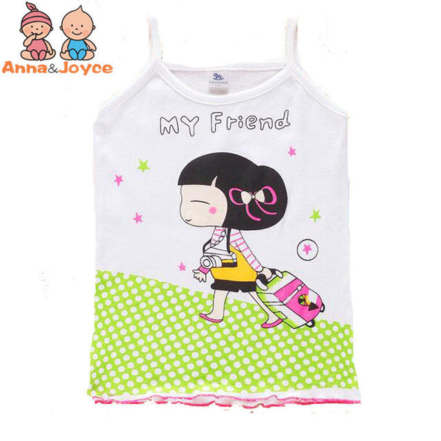 In stock Girls Tanks Baby Girl Summer vest girls clothes tank Wear Tops Cotton Sleeveless Cool Good Quality aTST0003